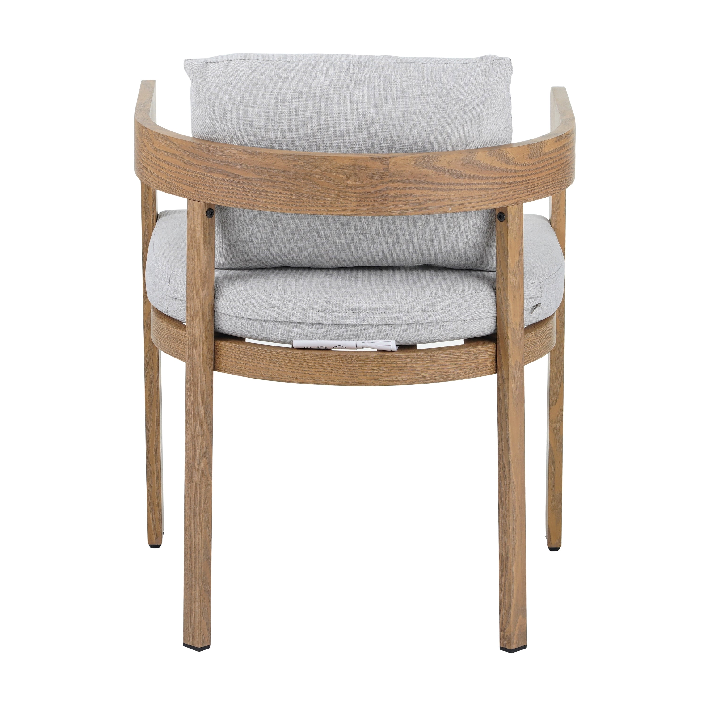 Elko Janiyah Outdoor Patio 7PCS Dining Set with Teak Finished Aluminum Chairs and Acacia Wood Table