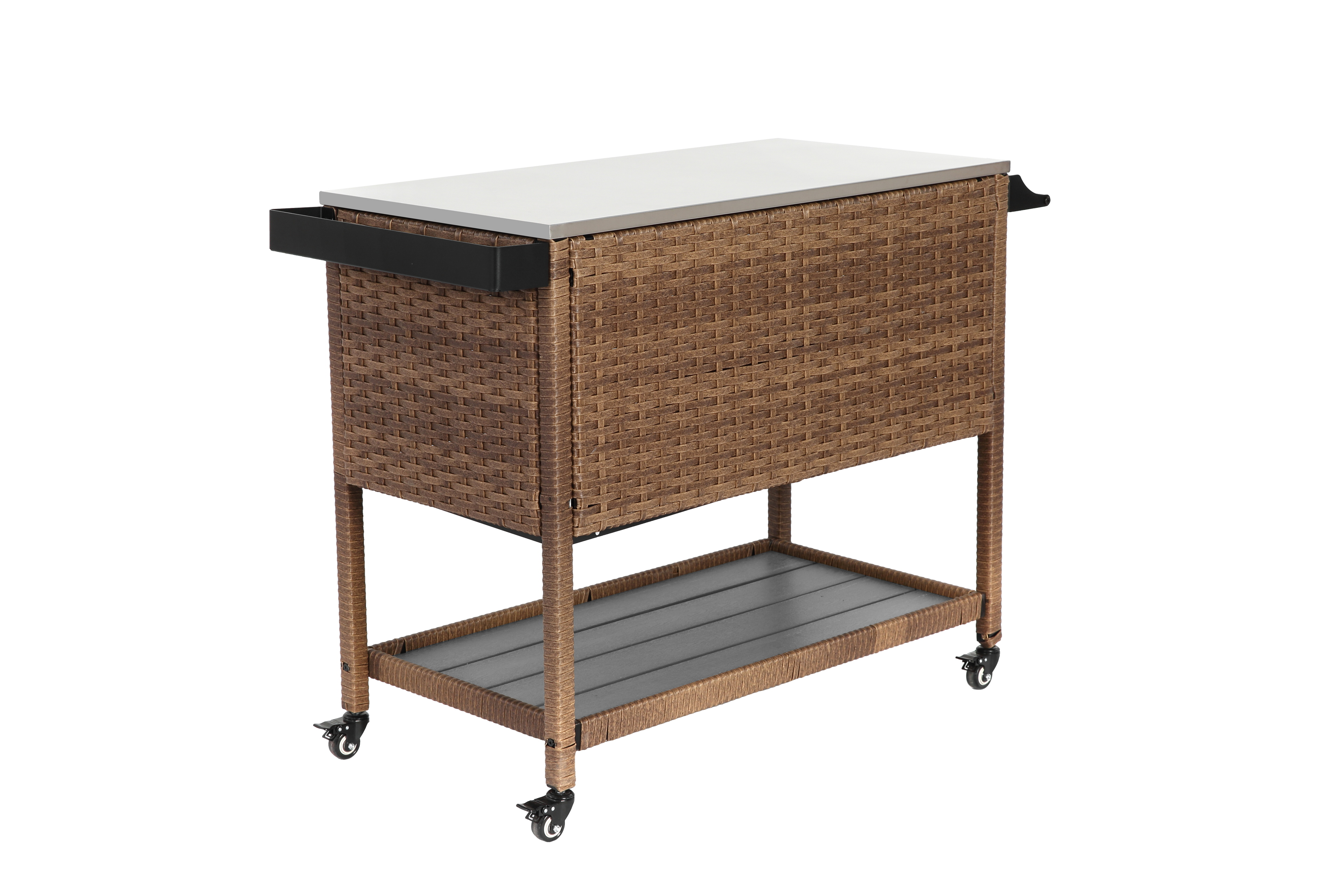 Outdoor Wicker Bar Cart