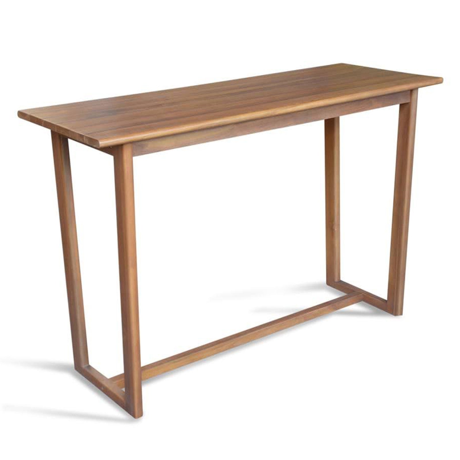 59 Inch Outdoor Bar Table with Slatted Top