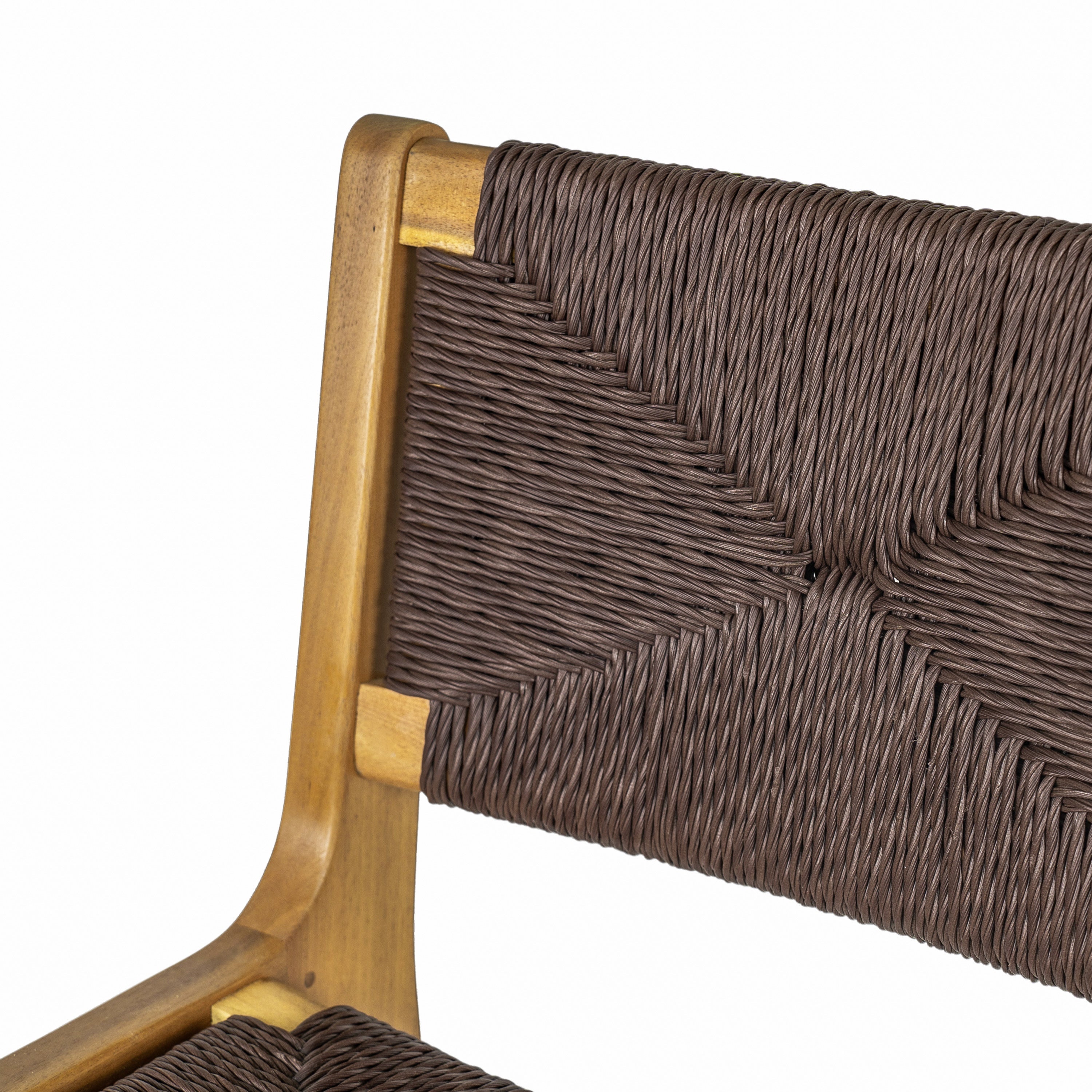 Acacia Wood Outdoor Armless Barstool - Teak Set of 2