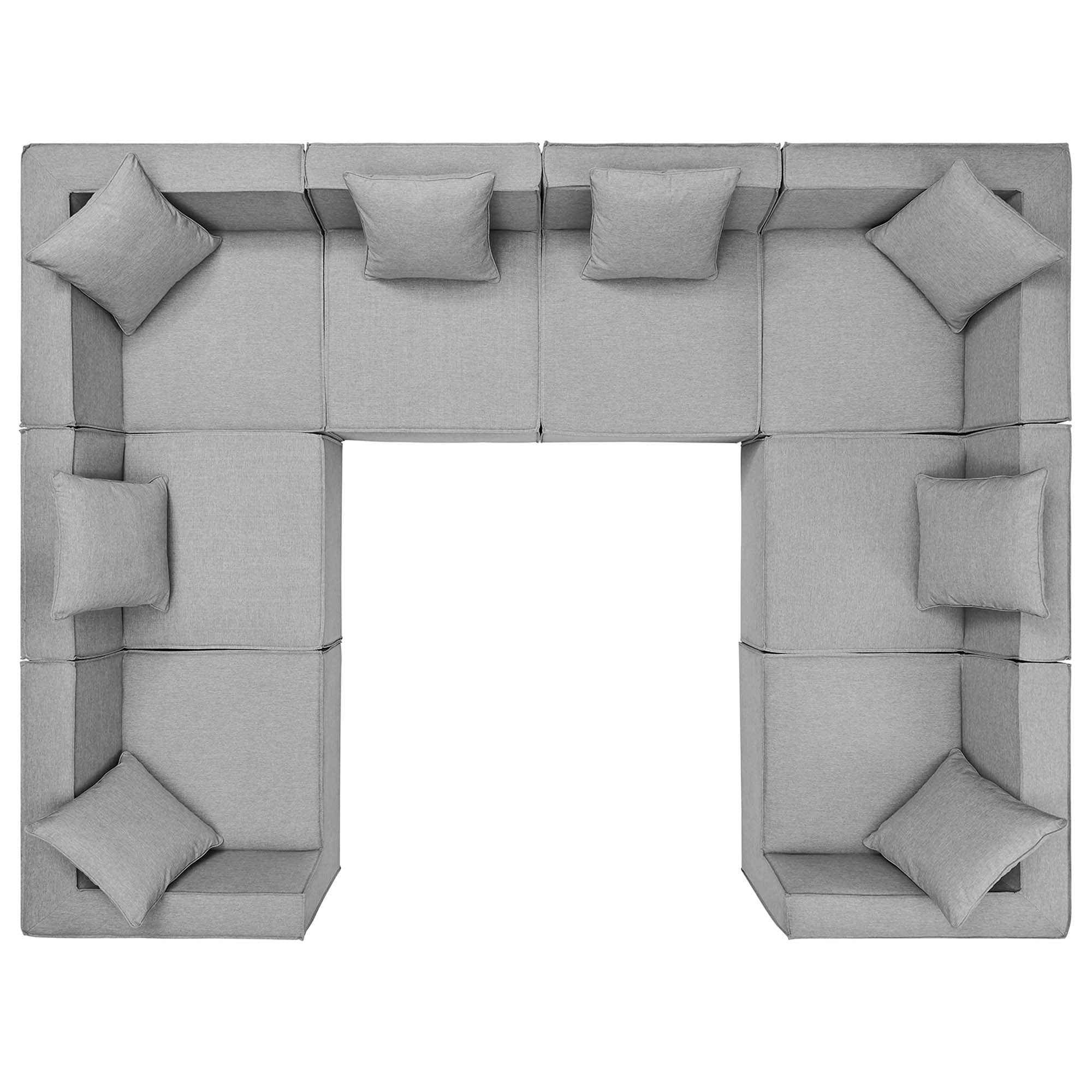 Patio Elegance Sectional Sofa - Saybrook 8-Piece Outdoor Upholstered Sofa by Modway