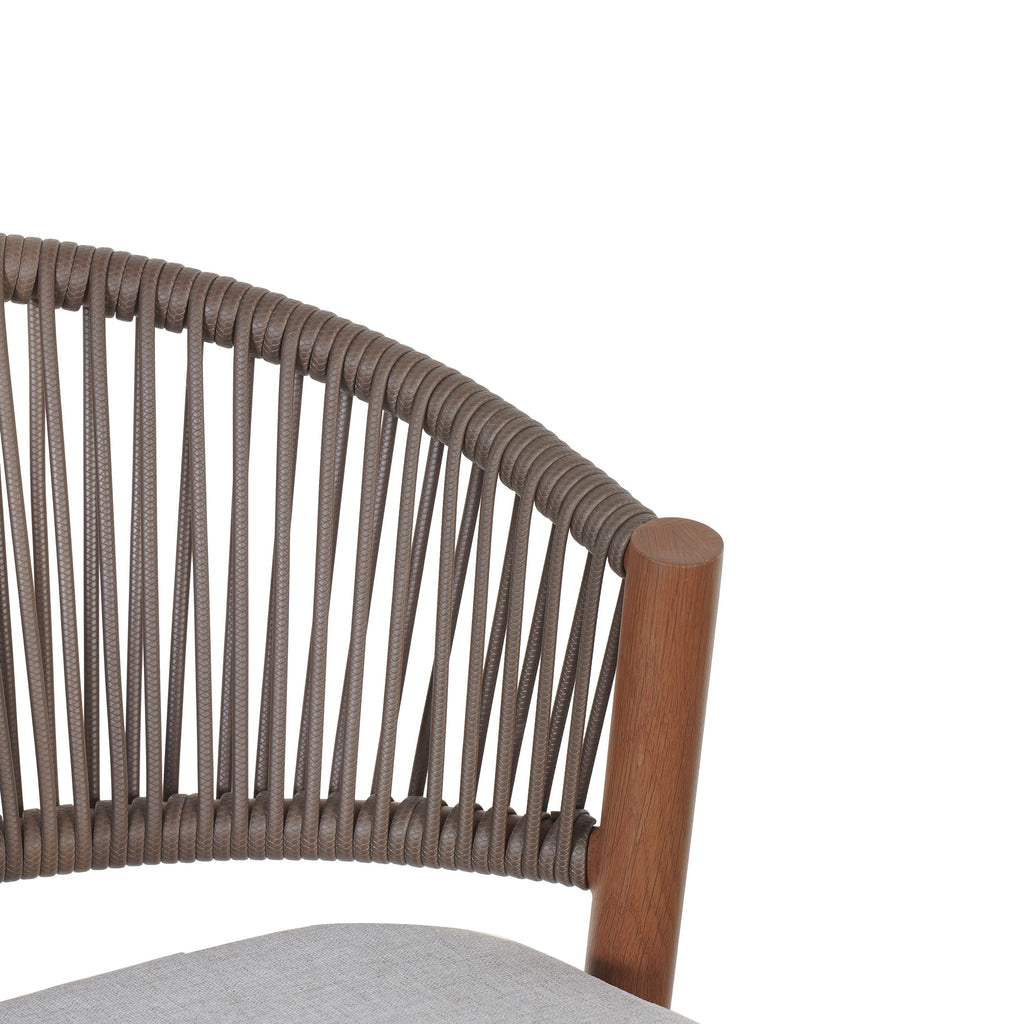 Outdoor Bar Height Aluminum Frame Counter Stools with Teak Finish