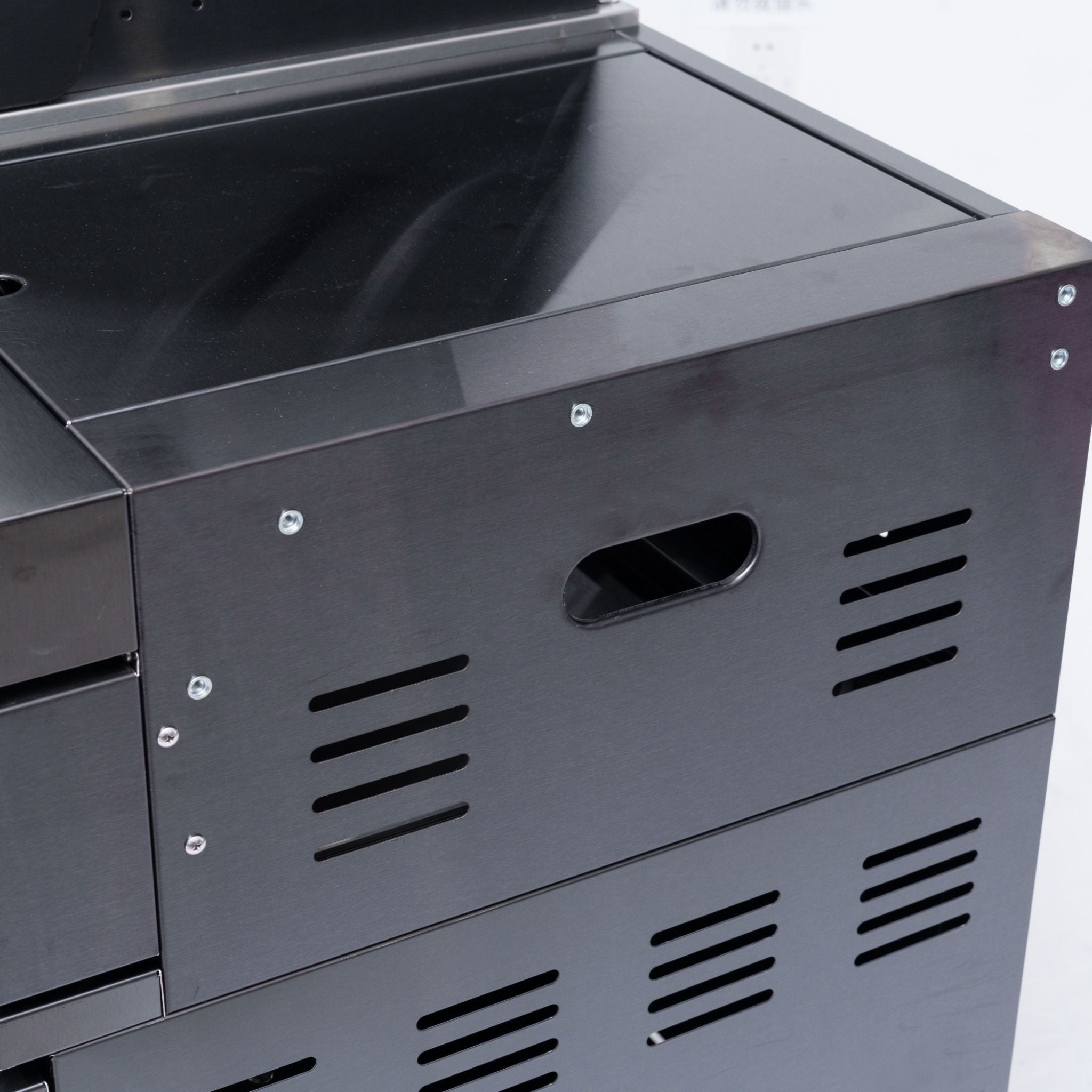 Castelle Flame Premium Black Stainless Steel 4-Burner Gas Grill With Rotisserie Kit (SAK48157)