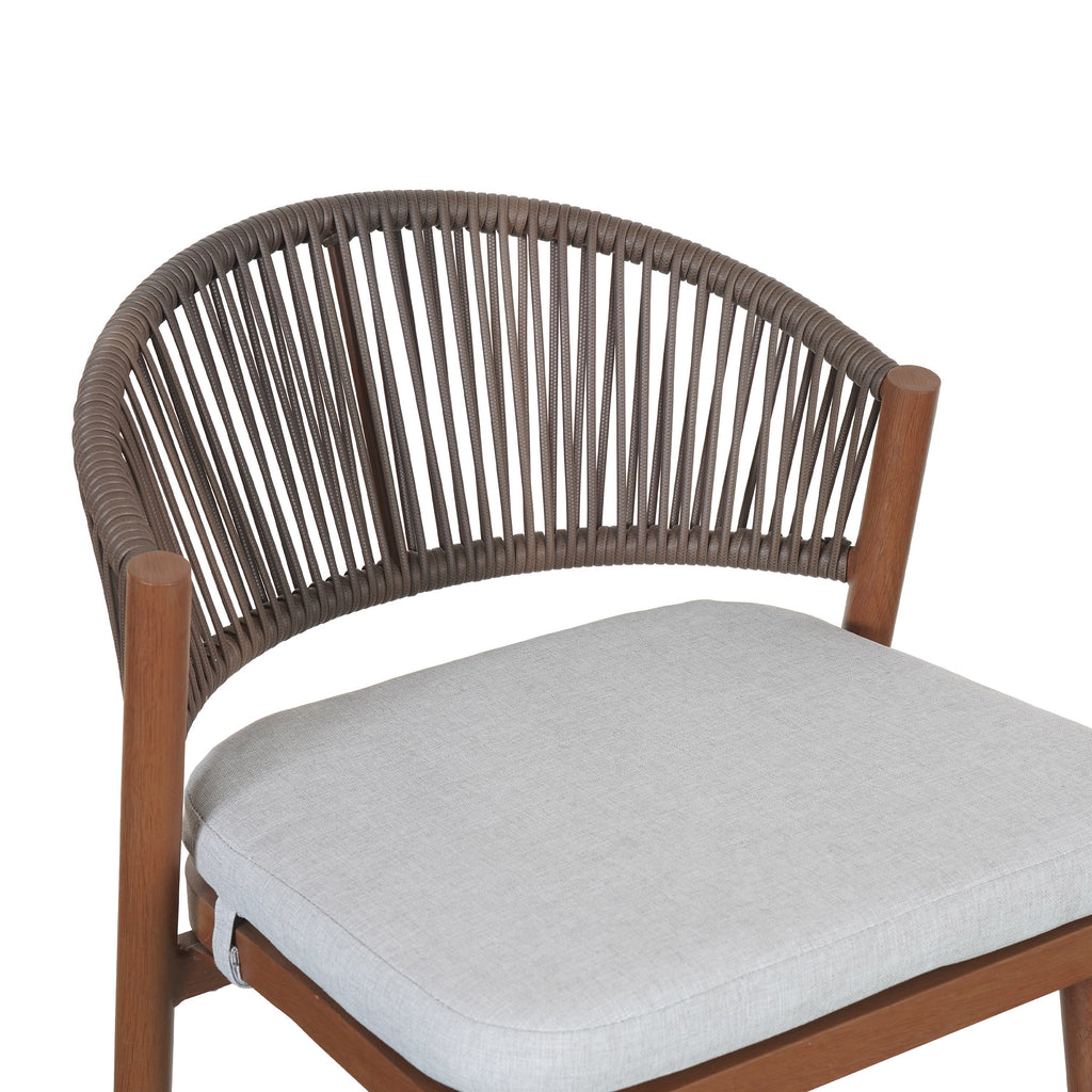 Outdoor Bar Height Aluminum Frame Counter Stools with Teak Finish