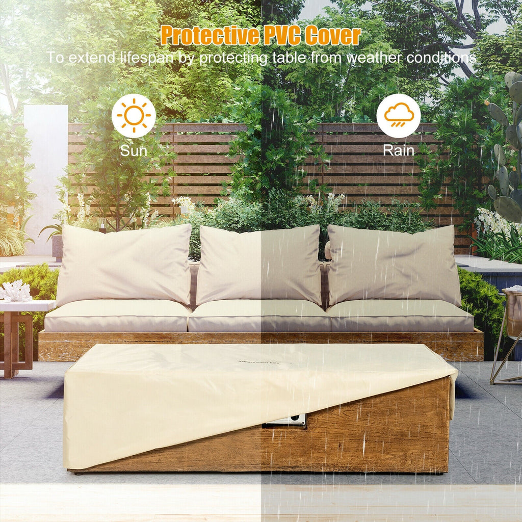 2 Piece Outdoor Propane Fire Pit Table Set