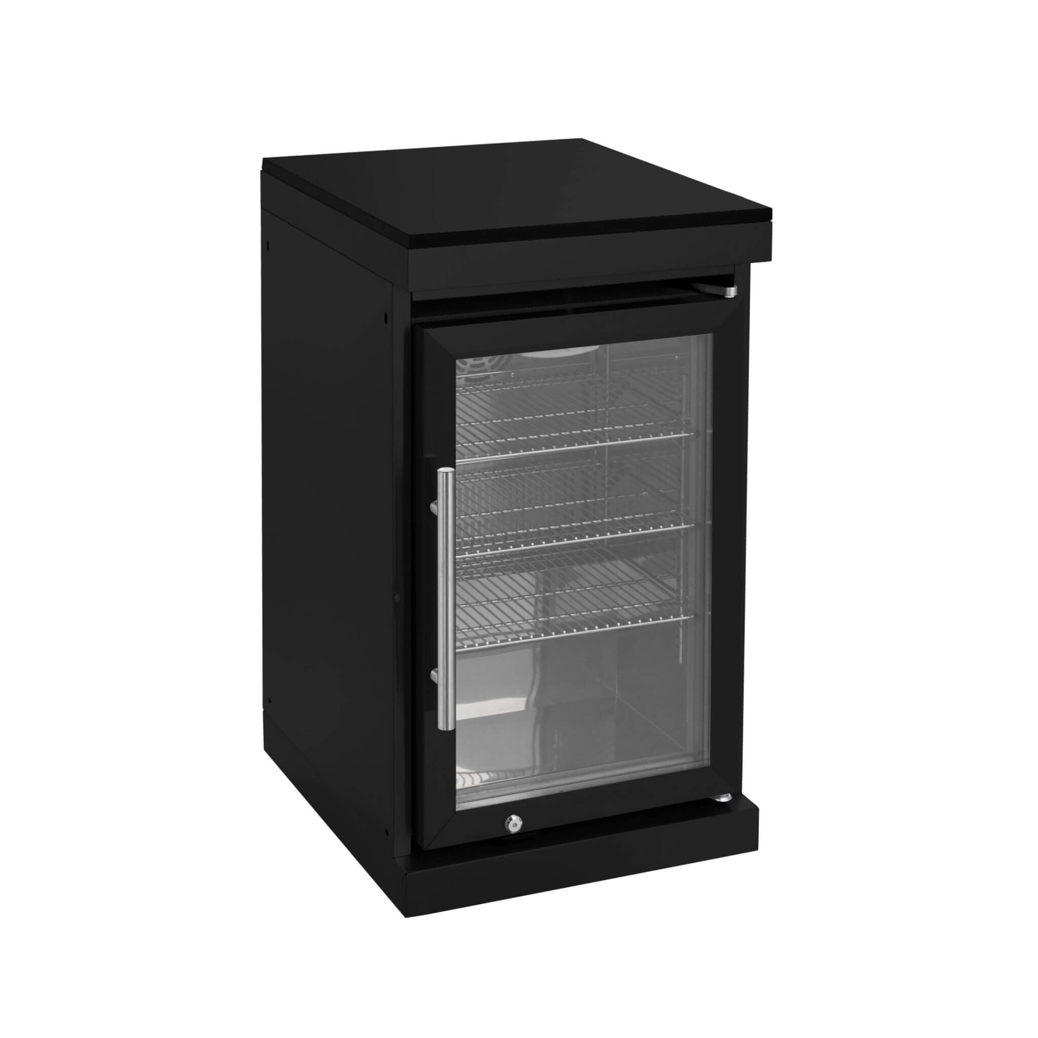 Large Black Stainless Steel Single-Door Fridge For Outdoor Kitchen Islands (SAK15296)