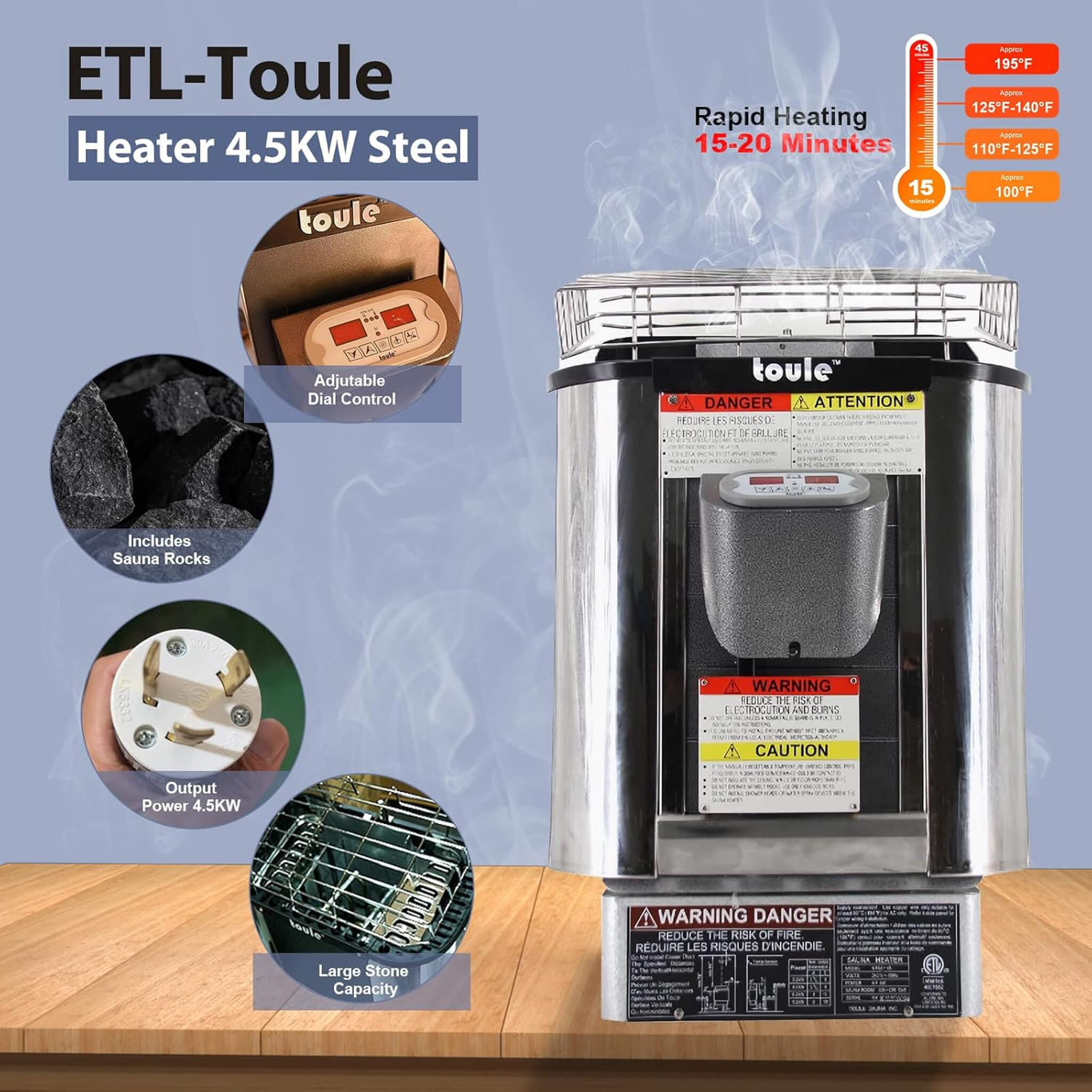 Barrel Sauna - Thermora Premium Outdoor Pinewood with 4.5KW Heater